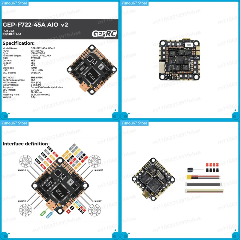 For GEPRC GEP-F722-45A AIO V2  - Drone Racing Esc 评论和价格