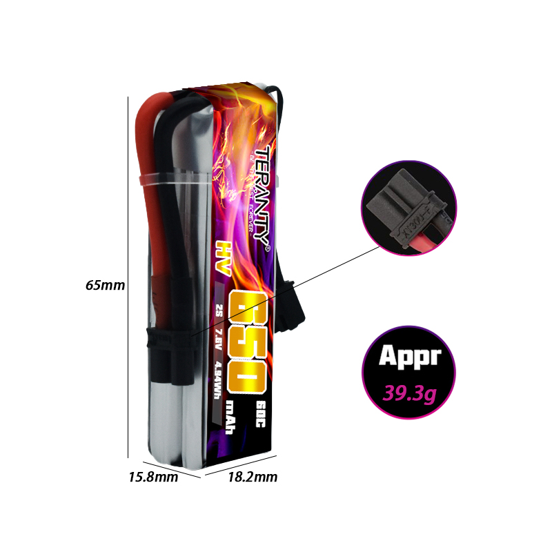 2/4/6/10PCS TERANTY 650mAh 2S  - Drone Racing Battery 评论和价格