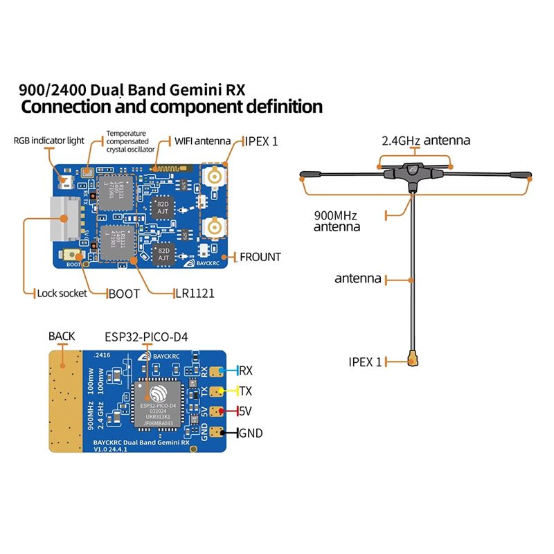 B78B-900Mhz 2.4Ghz 915M ELRS R - Drone Racing Receiver 评论和价格